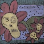 “The Garden of Life and Death” earthenware clay wall hanging with terra sigilatta slip, electric fired to cone 04 2 ̋ x 8 ̋ x 9 